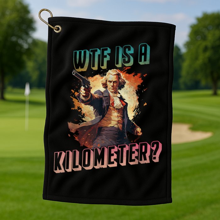 WTF Is A Kilometer Funny American George Washington Golf Towel