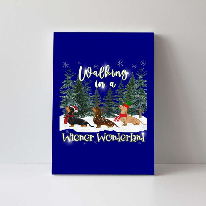 Walking In A Wiener Wonderland Dachshund Trio Cool Gift Canvas