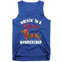 Walking In A Wiener Wonderland Funny Dachshund Christmas Gift Tank Top