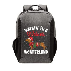 Walking In A Wiener Wonderland Funny Dachshund Christmas Gift Vector Backpack