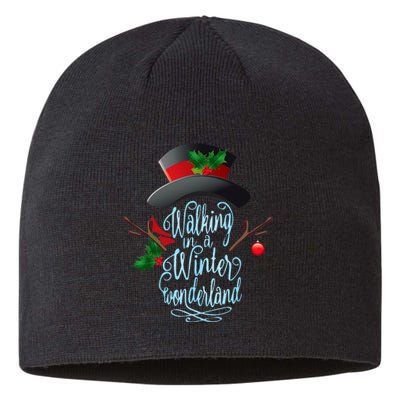 Walking in a Winter Wonderland  Snowman Christmas Holiday Sustainable Beanie