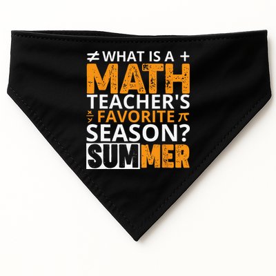 What is a Math Teacher's favorite season Funny Math Teacher USA-Made Doggie Bandana