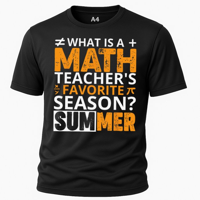 What is a Math Teacher's favorite season Funny Math Teacher Cooling Performance Crew T-Shirt