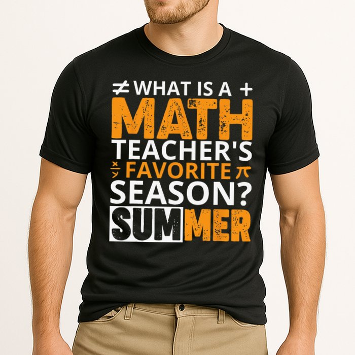 What is a Math Teacher's favorite season Funny Math Teacher Cooling Performance Crew T-Shirt