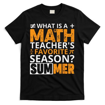 What is a Math Teacher's favorite season Funny Math Teacher T-Shirt