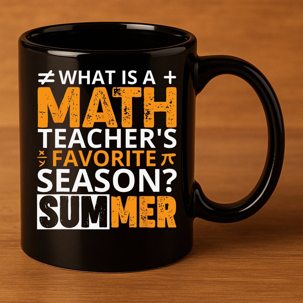 What is a Math Teacher's favorite season Funny Math Teacher 11oz C Handle Ceramic Mug