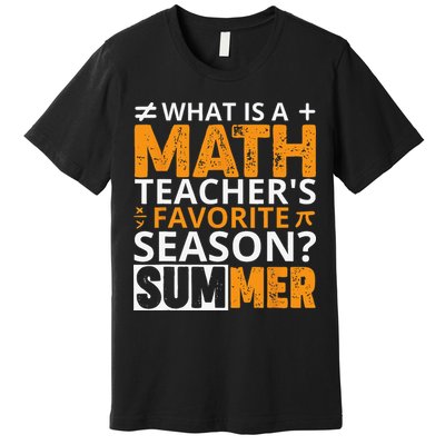 What is a Math Teacher's favorite season Funny Math Teacher Premium T-Shirt