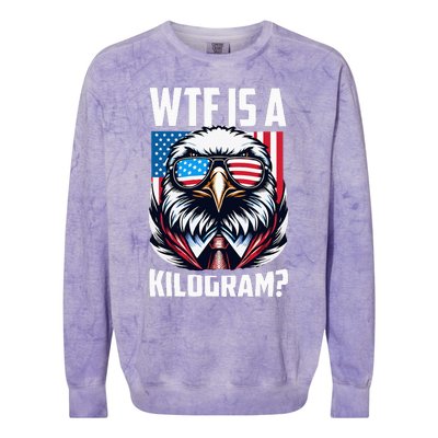 Wtf Is A Kilogram 4th Of July Patriotic Eagle Usa Flag Colorblast Crewneck Sweatshirt