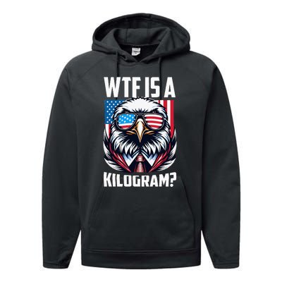 Wtf Is A Kilogram 4th Of July Patriotic Eagle Usa Flag Performance Fleece Hoodie