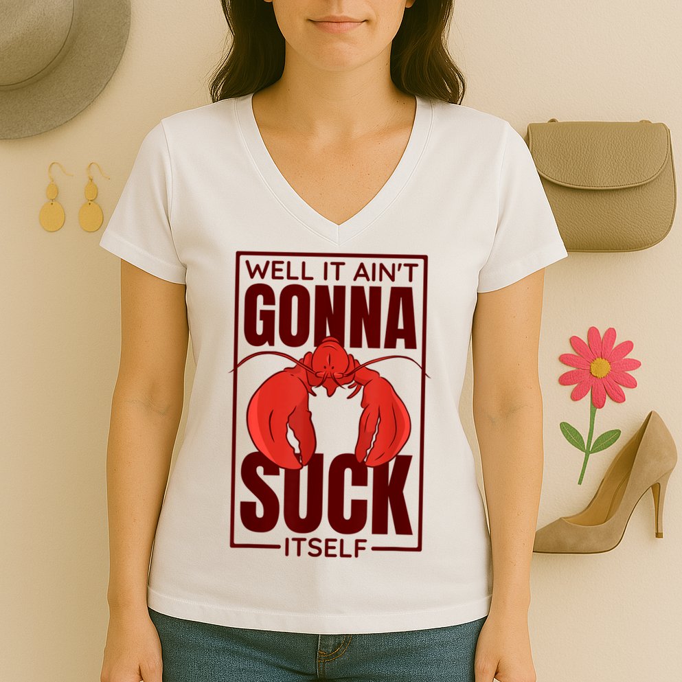 Well It Ain'T Gonna Suck Itself, Cajun Crawfish Lover Women's V-Neck T-Shirt