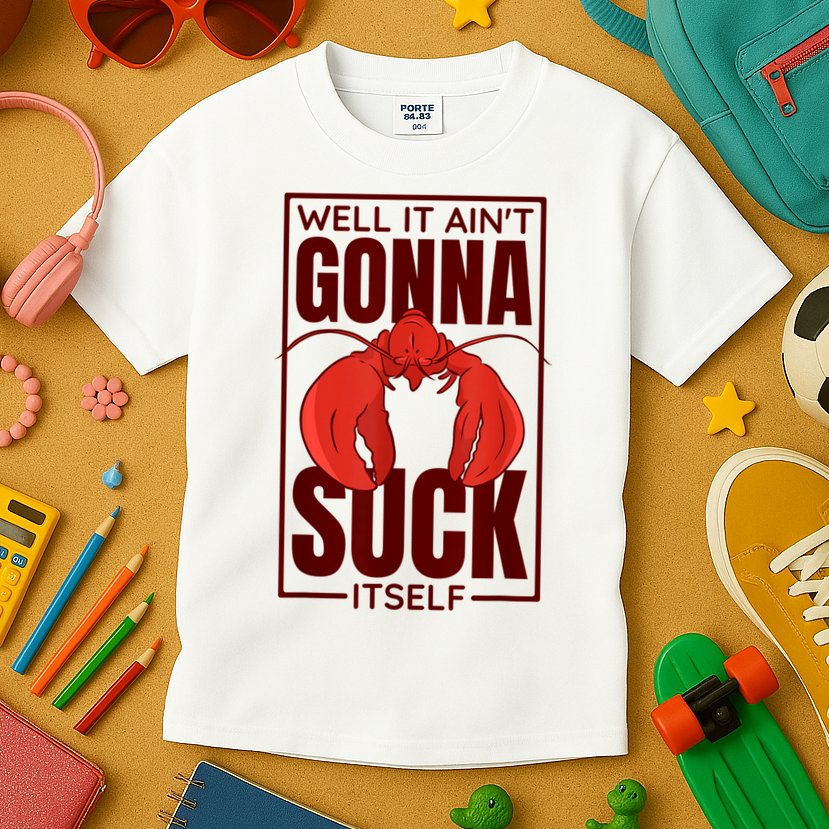 Well It Ain'T Gonna Suck Itself, Cajun Crawfish Lover Kids T-Shirt