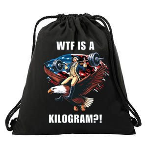 Wtf Is A Kilogram Funny 4th Of July Patriotic Eagle Usa Drawstring Bag