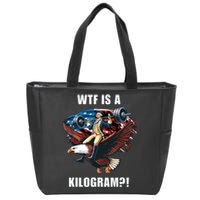 Wtf Is A Kilogram Funny 4th Of July Patriotic Eagle Usa Zip Tote Bag