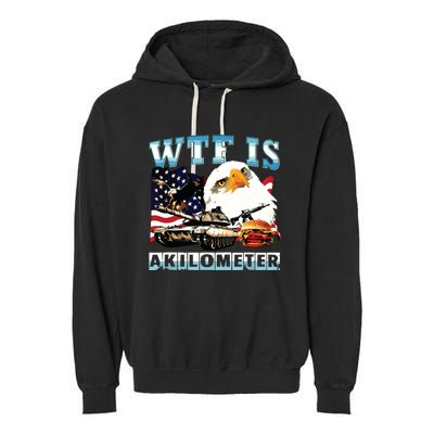 Wtf Is A Kilometer Eagle Badge American Signature Burger Garment-Dyed Fleece Hoodie