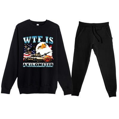 Wtf Is A Kilometer Eagle Badge American Signature Burger Premium Crewneck Sweatsuit Set