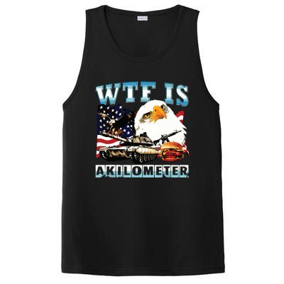 Wtf Is A Kilometer Eagle Badge American Signature Burger PosiCharge Competitor Tank