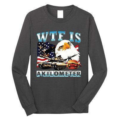 Wtf Is A Kilometer Eagle Badge American Signature Burger Long Sleeve Shirt