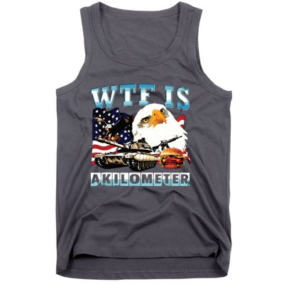 Wtf Is A Kilometer Eagle Badge American Signature Burger Tank Top