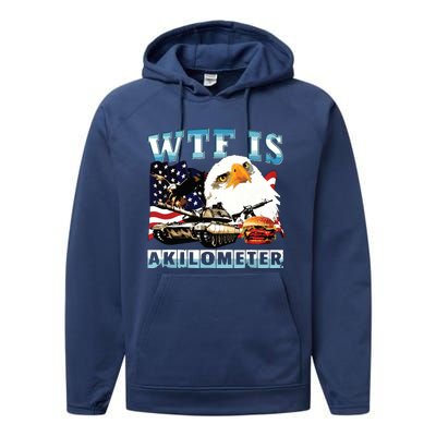 Wtf Is A Kilometer Eagle Badge American Signature Burger Performance Fleece Hoodie