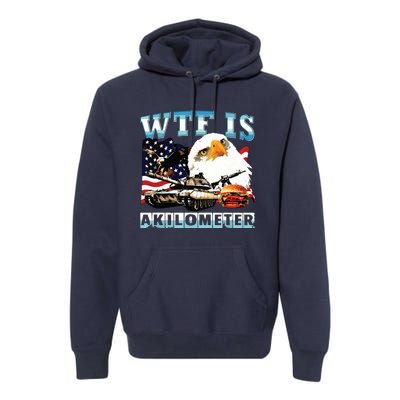 Wtf Is A Kilometer Eagle Badge American Signature Burger Premium Hoodie