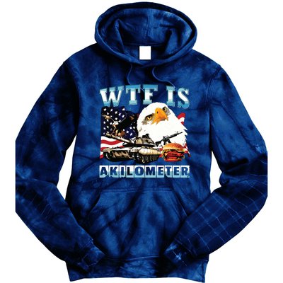 Wtf Is A Kilometer Eagle Badge American Signature Burger Tie Dye Hoodie