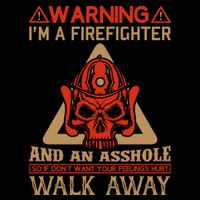 Warning I'm A Firefighter And An Asshole Drawstring Bag