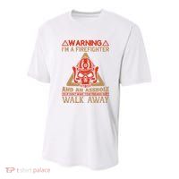 Warning I'm A Firefighter And An Asshole Youth Performance Sprint T-Shirt
