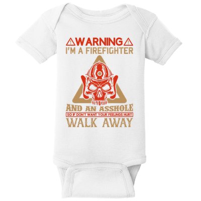 Warning I'm A Firefighter And An Asshole Baby Bodysuit