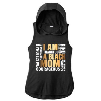 Womens I'm A Black Mom African American Mother's Day Ladies PosiCharge Tri-Blend Wicking Draft Hoodie Tank