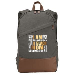 Womens I'm A Black Mom African American Mother's Day Cotton Canvas Backpack