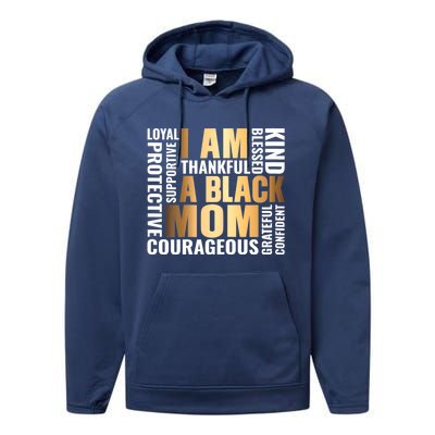 Womens I'm A Black Mom African American Mother's Day Performance Fleece Hoodie