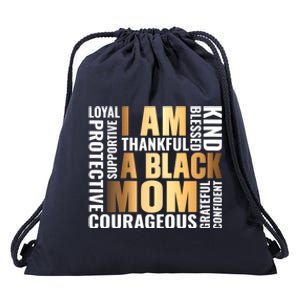 Womens I'm A Black Mom African American Mother's Day Drawstring Bag