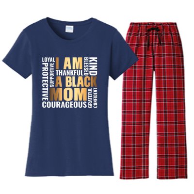 Womens I'm A Black Mom African American Mother's Day Women's Flannel Pajama Set