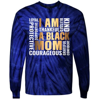 Womens I'm A Black Mom African American Mother's Day Tie-Dye Long Sleeve Shirt