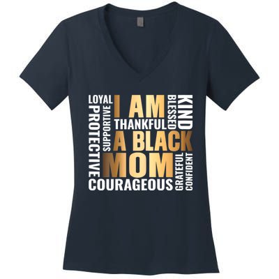 Womens I'm A Black Mom African American Mother's Day Women's V-Neck T-Shirt