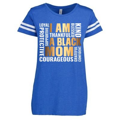 Womens I'm A Black Mom African American Mother's Day Enza Ladies Jersey Football T-Shirt