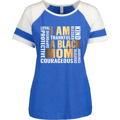 Womens I'm A Black Mom African American Mother's Day Enza Ladies Jersey Colorblock Tee