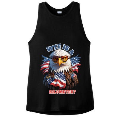 Wtf Is A Kilometer Eagle Usa July 4th Ladies PosiCharge Tri-Blend Wicking Tank