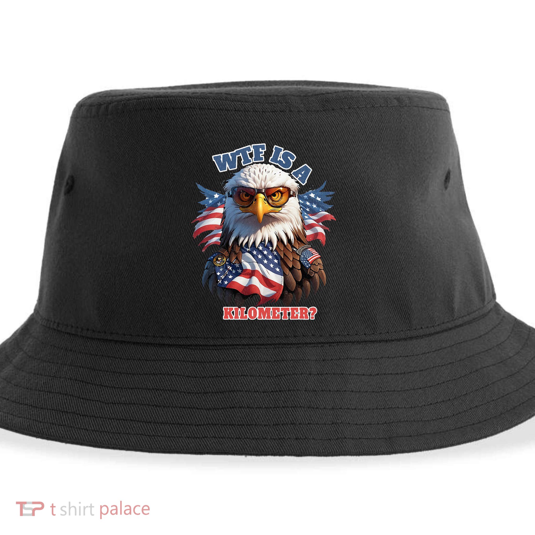 Wtf Is A Kilometer Eagle Usa July 4th Sustainable Bucket Hat