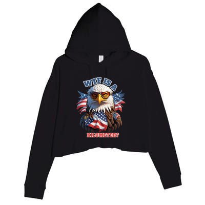 Wtf Is A Kilometer Eagle Usa July 4th Crop Fleece Hoodie