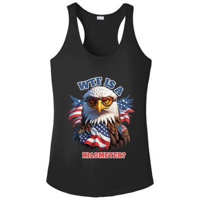 Wtf Is A Kilometer Eagle Usa July 4th Ladies PosiCharge Competitor Racerback Tank