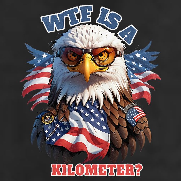 Wtf Is A Kilometer Eagle Usa July 4th Large Microfiber Waffle Golf Towel