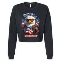 Wtf Is A Kilometer Eagle Usa July 4th Cropped Pullover Crew