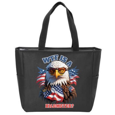 Wtf Is A Kilometer Eagle Usa July 4th Zip Tote Bag