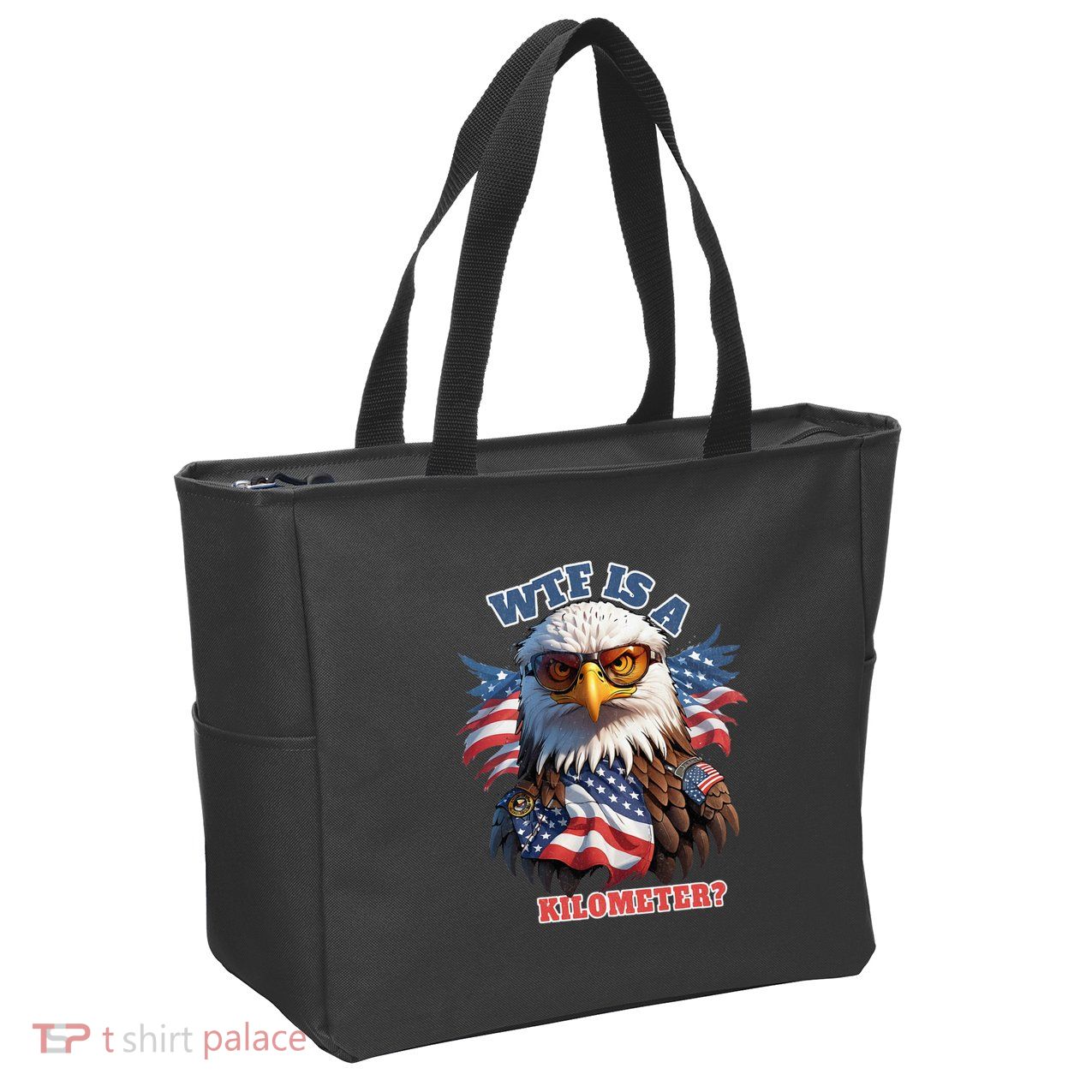 Wtf Is A Kilometer Eagle Usa July 4th Zip Tote Bag