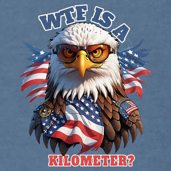 Wtf Is A Kilometer Eagle Usa July 4th Garment-Dyed Sweatshirt
