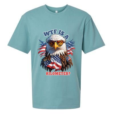 Wtf Is A Kilometer Eagle Usa July 4th Sueded Cloud Jersey T-Shirt