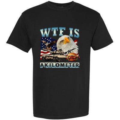 Wtf Is A Kilometer Eagle Badge American Signature Burger Garment-Dyed Heavyweight T-Shirt