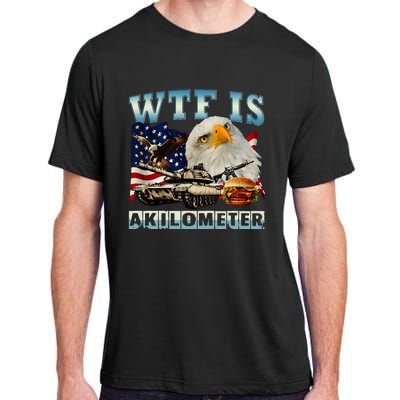 Wtf Is A Kilometer Eagle Badge American Signature Burger Adult ChromaSoft Performance T-Shirt