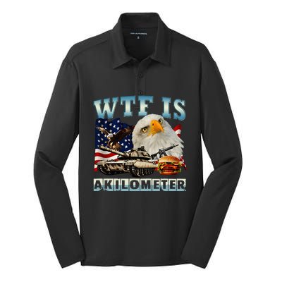 Wtf Is A Kilometer Eagle Badge American Signature Burger Silk Touch Performance Long Sleeve Polo